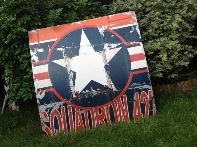 Squadron-427, 100 x 100, casein on wood